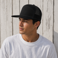 R168 Trucker Hat with Breathable Mesh and Adjustable Fit thumbnail 55 black moodboard