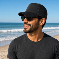 Flex Stripe A Frame High Profile Trucker Cap thumbnail 31 charcoal black moodboard