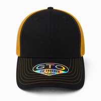 GTO 112 Trucker Hat with Ventilated Comfort and Adjustable Fit thumbnail 43 black gold front