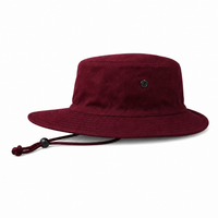 Surf Hat with Break-Away Strap in Wide Brim Design thumbnail 27 maroon left