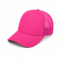 Rapper Flex High Crown Trucker Cap with Mesh Panels thumbnail 192 hot pink angle