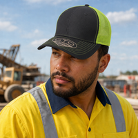 GTO 112 Trucker Hat with Ventilated Comfort and Adjustable Fit thumbnail 9 black lime moodboard