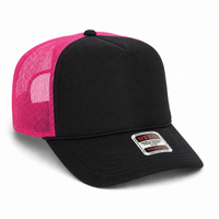 Ottocap 39165 High Crown Foam trucker with rope thumbnail 178 black black pink angle
