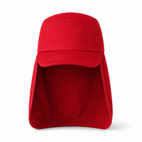 7504 Flex Cotton Legionnaire Caps with Adjustable Velcro Strap thumbnail 66 red front