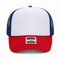 Ottocap 39165 High Crown Foam trucker with rope thumbnail 153 red white navy front