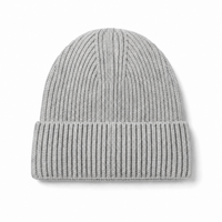 Premium Merino Wool Beanie with Cuff – Soft & Warm Knit Hat thumbnail 78 grey marle back