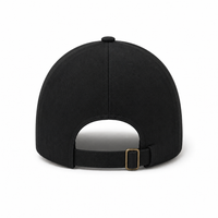 A Frame Sandwich Flex Cap with Premium Cotton and Adjustable Snapback thumbnail 4 black gold back