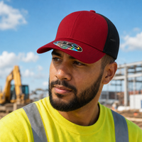 GTO 112 Trucker Hat with Ventilated Comfort and Adjustable Fit thumbnail 128 cardinal black moodboard