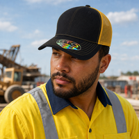 GTO 112 Trucker Hat with Ventilated Comfort and Adjustable Fit thumbnail 49 black gold moodboard