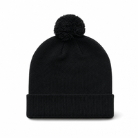1124 POM POM BEANIE thumbnail 2 black front