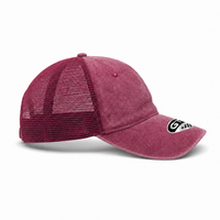 GTO Enzyme Washed Trucker Cap with Adjustable Mesh Back thumbnail 62 wine right