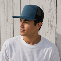 R168 Trucker Hat with Breathable Mesh and Adjustable Fit thumbnail 15 slate blue moodboard