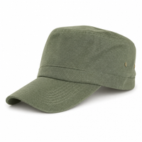 Premium Hemp Military Cap thumbnail 6 army angle