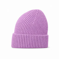 Premium Merino Wool Beanie with Cuff – Soft & Warm Knit Hat thumbnail 68 violet left