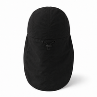 Flex 4057 Water Resistant Legionnaire Caps with Adjustable Strap thumbnail 15 black back