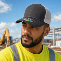 GTO 112 Trucker Hat with Ventilated Comfort and Adjustable Fit thumbnail 64 charcoal white moodboard
