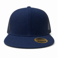 Urban Flex Twill Flat Peak Trucker Cap with Adjustable Snapback thumbnail 19 navy front
