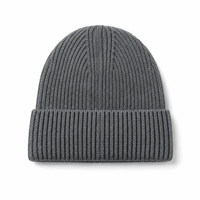Premium Merino Wool Beanie with Cuff – Soft & Warm Knit Hat thumbnail 118 charcoal back
