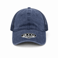 GTO Enzyme Washed Trucker Cap with Adjustable Mesh Back thumbnail 12 navy front