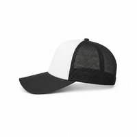 Rapper Flex High Crown Trucker Cap with Mesh Panels thumbnail 18 black hat white front left