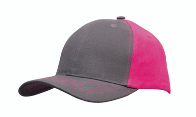 Brushed Heavy Cotton Contrast Baseball Cap with Adjustable Strap 4001