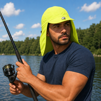 Flex 4057 Water Resistant Legionnaire Caps with Adjustable Strap thumbnail 82 fluoro lime moodboard