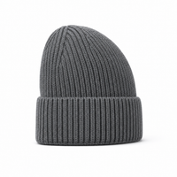 Premium Merino Wool Beanie with Cuff – Soft & Warm Knit Hat thumbnail 117 charcoal right