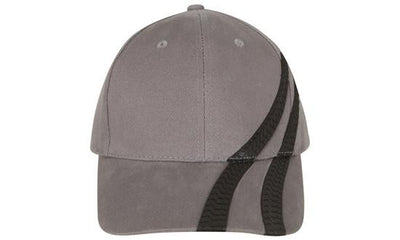 Brushed Heavy Cotton 6-Panel Cap with Tyre Track Design 4015