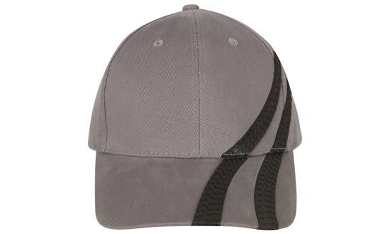 Brushed Heavy Cotton 6-Panel Cap with Tyre Track Design 4015