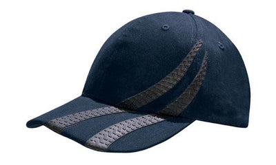 Brushed Heavy Cotton 6-Panel Cap with Tyre Track Design 4015