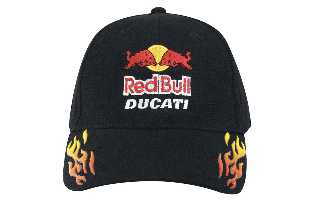 Brushed Heavy Cotton 6-Panel Baseball Cap with Sonic Flame Design 4016