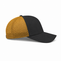 Rapper Flex High Crown Trucker Cap with Mesh Panels thumbnail 217 black hat gold front right