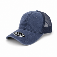 GTO Enzyme Washed Trucker Cap with Adjustable Mesh Back thumbnail 16 navy angle