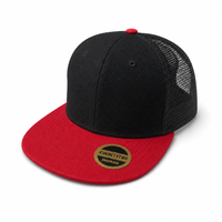 Urban Flex Twill Flat Peak Trucker Cap with Adjustable Snapback thumbnail 41 red/black angle