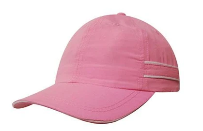 Microfibre Sports Cap with Pink and White Sandwich Peak 4077