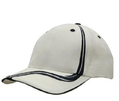 4099 6PNL BHC SAND & EMBROIDERED LINES BL/GO