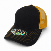 GTO 112 Trucker Hat with Ventilated Comfort and Adjustable Fit thumbnail 47 black gold angle