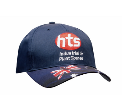 6-Panel Breathable Poly Twill Cap with Australian Flag