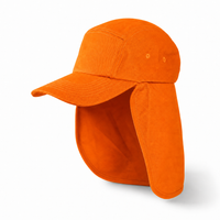 7504 Flex Cotton Legionnaire Caps with Adjustable Velcro Strap thumbnail 30 orange angle