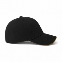 A Frame Sandwich Flex Cap with Premium Cotton and Adjustable Snapback thumbnail 3 black gold right