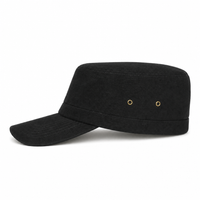 Premium Hemp Military Cap thumbnail 38 black left