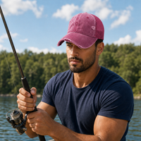 GTO Enzyme Washed Destroyed Trucker Cap with Mesh Back thumbnail 32 wine moodboard