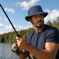 Microfibre Wide Brim Surf Hat with Mesh Ventilation thumbnail 16 navy moodboard