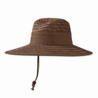 Natural Wide Brim Straw Hats with Adjustable Fit thumbnail 53 brown left