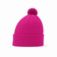 FLEX Acrylic POM POM BEANIE thumbnail 52 hot pink left