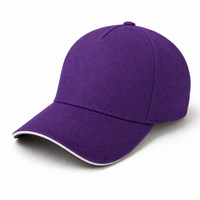 A Frame Sandwich Flex Cap with Premium Cotton and Adjustable Snapback thumbnail 11 purple white angle