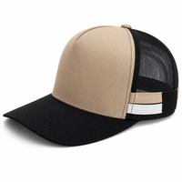High Crown Snapback Cap with Twin Side Stripes and Mesh Panels thumbnail 6 black stone  white angle