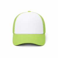 Rapper Flex High Crown Trucker Cap with Mesh Panels thumbnail 3 lime green hat white front front