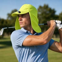 Flex 4057 Water Resistant Legionnaire Caps with Adjustable Strap thumbnail 83 fluoro lime moodboard
