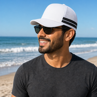 Flex Stripe A Frame High Profile Trucker Cap thumbnail 72 white black moodboard